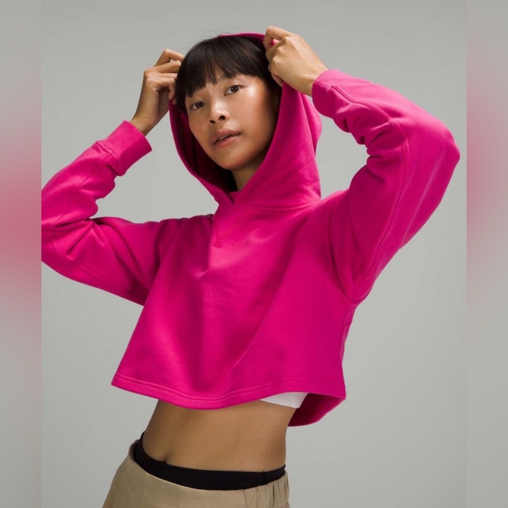 Lululemon Pink All Yours Cropped Hoodie